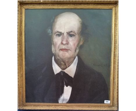 A.T.O. A COLOURED PORTRAIT of a gentleman in a 19th century gilt frame. 28" x 30".