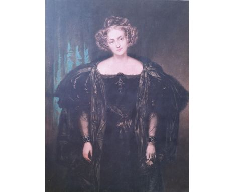 A.T.O. A COLOURED PORTRAIT PRINT of a lady. U.F. 40" x 50".