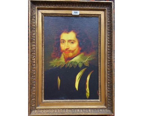 A.T.O. A COLOURED PRINT of an 18th century gentleman in a period 19th century frame. 17.5" x 24".