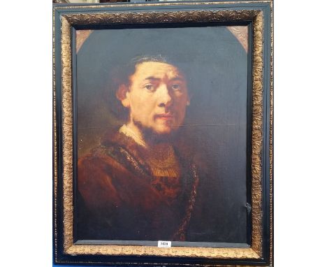 A.T.O. A PORTRAIT PRINT OF A YOUNG MAN in an ebonised frame with gilt highlights. 25.5" x 30.5".