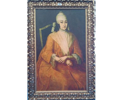 A.T.O. A COLOURED PORTRAIT of an eastern lady, framed. 28.5" x 42.25".