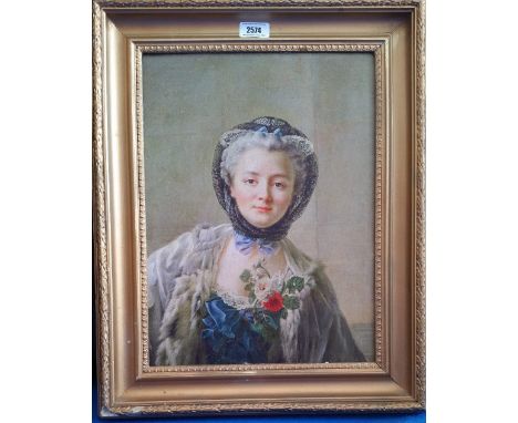 A.T.O. A COLOURED PORTRAIT of a lady, framed. 17" x 21.5".
