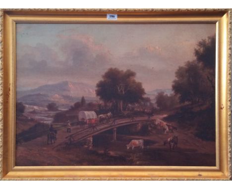 A.T.O. A COLOURED PRINT of a country scene. 33.25" x 25.25".