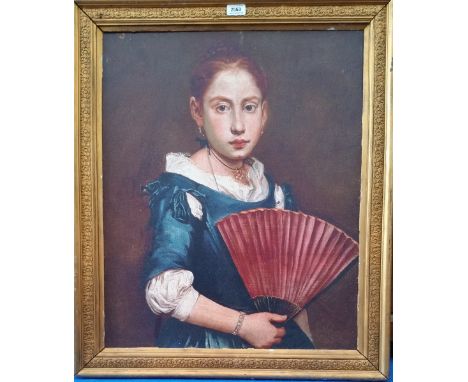 A.T.O. A COLOURED PORTRAIT of a young girl, framed. 26.75" x 31.5".