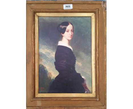 A.T.O. A COLOURED PORTRAIT of a young woman, framed. 14" x 18".