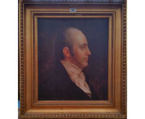 A.T.O. A COLOURED PORTRAIT of a distinguished gentleman in a 19th century gilt frame. 24.5" x 27".