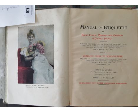 LILY'S FIRST BOOK. (MANUAL OF ETIQUETTE OR SOCIAL FORMS, MANNERS AND CUSTOMS OF CORRECT SOCIETY BY MAUD C. COOKE).