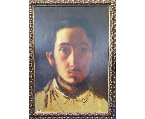 A.T.O. A LARGE COLOURED PORTRAIT of a young man in an ornate frame 35.5" x 47.5".