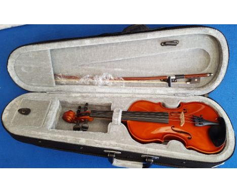 A GEAR FOUR CASED CHILDS VIOLIN with bow.