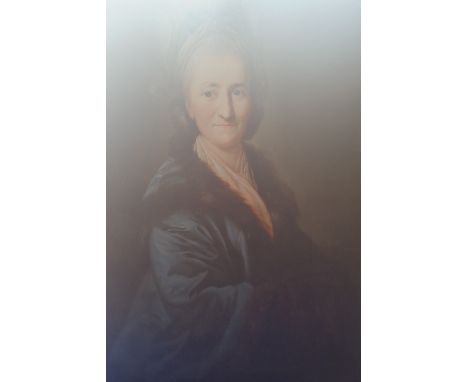 A.T.O. A VERY LARGE COLOURED PORTRAIT PRINT of a lady. U.F. 58" X 80".