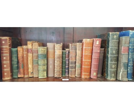 SHELF OF LEATHER BINDINGS, including Life and Times of O'Connell (1864, Vol II only) 