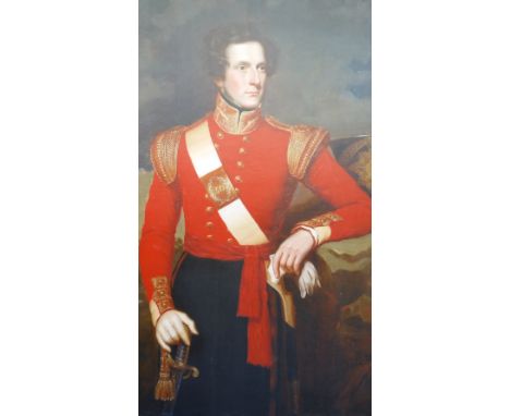 A.T.O. A LARGE COLOURED PORTRAIT PRINT of a military gentleman. U.F. 32" x 53".