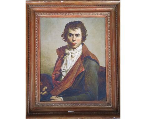 A.T.O. A COLOURED PRINT of a young gentleman in a period frame. 25.5" x 30.5".