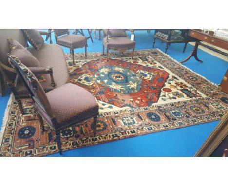 A HAND WOVEN IRANIAN SHAHSAVAN CARPET, 10ft 6ins x 9ft 1in.