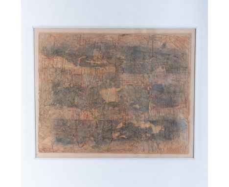 One-of-a-kind mixed media artwork on fiber entitled From The Earth by American artist Christopher Hill whose works has having