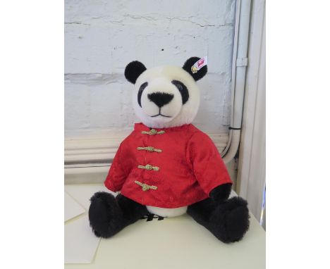 A Steiff limited edition Bao Bao the Lucky Steiff Panda, 664823, with certificate, boxed, 28 cm long 