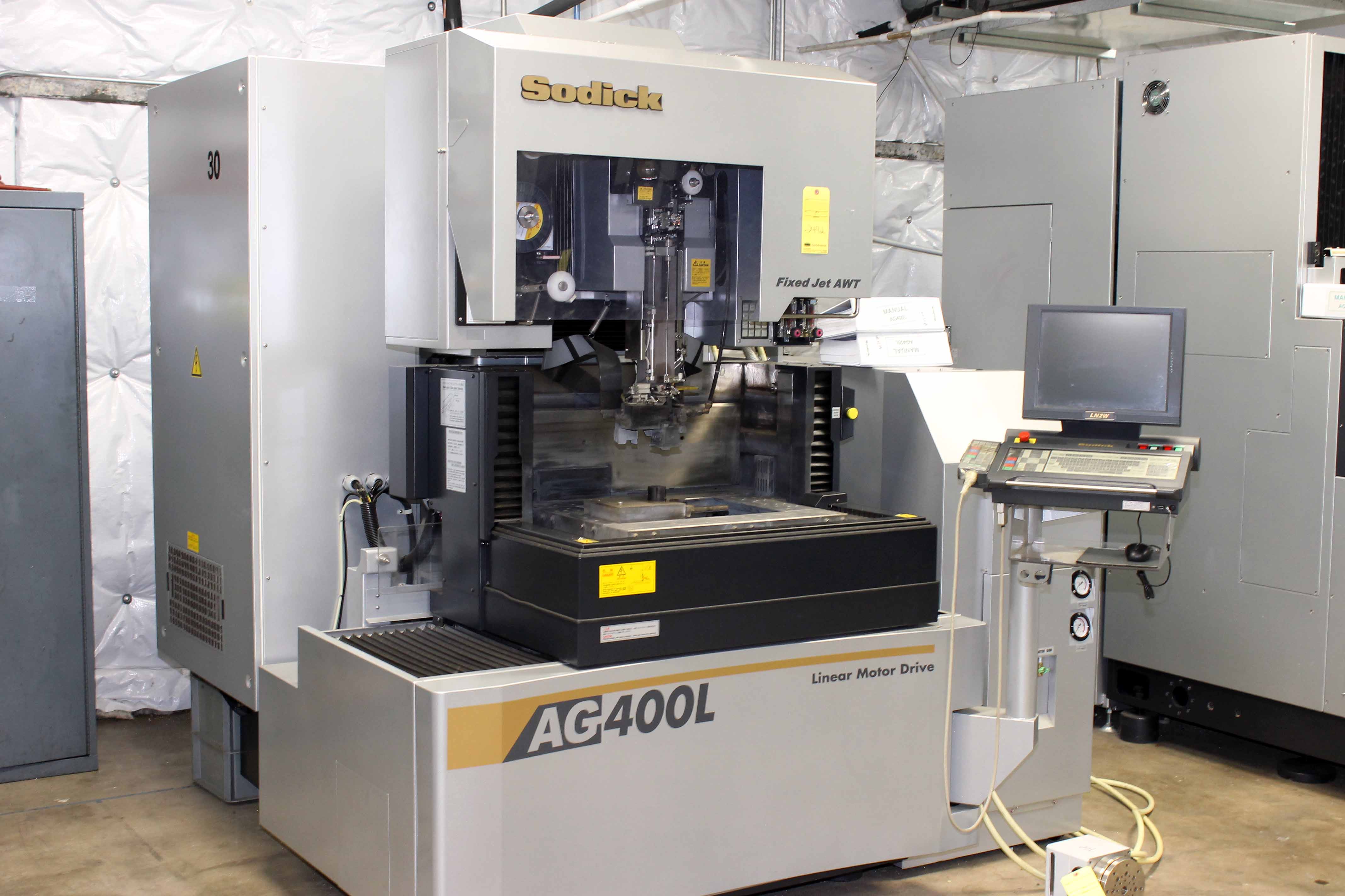 CNC WIRE EDM MACHINE, SODICK MDL. AG400L, new 2013, submerged Sodick LN2W CNC control, linear mot