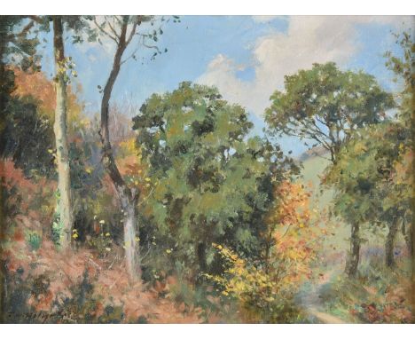 Holgate (Thomas Wood, 1869-1954). Constantine, near Falmouth, Cornwall, oil on canvas board, 26.5 x 35.5 cm (10.5 x 14 ins), 