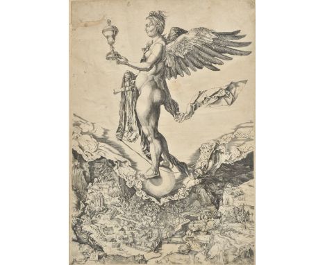 Wierix, Hieronymus, 1553-1619. Nemesis (The Great Fortune), after Albrecht Durer, circa 1580-1610, engraving on laid paper, a