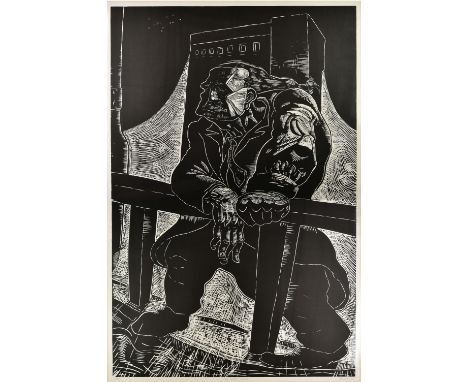 (ARR) Howson (Peter, 1958-). The Heroic Dosser, 1987, woodcut on two sheets of conjoined paper, printed and published by Glas