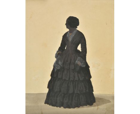 Beaumont (William Dyer, active 1833-1852). Four full-length silhouette portraits, 1852, together four full-length black paint