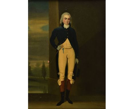 Attributed to Francis Alleyne (1750-1815). Portrait of a Young Gentleman, oil on canvas, full-length portrait of a young man 