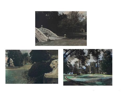 Jennifer Joan DICKSON (1936) A trio of photo etchings, including two artist proofs The Gardener's Ennui (Villa Melzi d'Evil)
