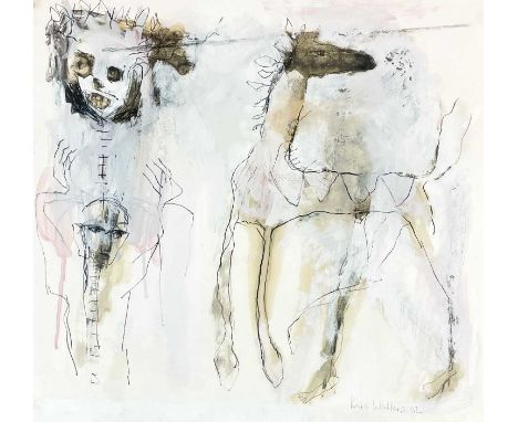Kate WALTERS (XX-XXI) Horse Skull, Holy Man Oil on card
Signed and dated '02
Titled to the verso
47cm x 51cm
 Postage is avai