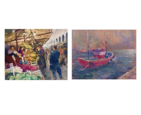 Michael STONE (1922, Portscatho Art Society) Two pastel studies Red Boat
Pastel
Titled to the verso
25cm x 32.5cm
Street Mark