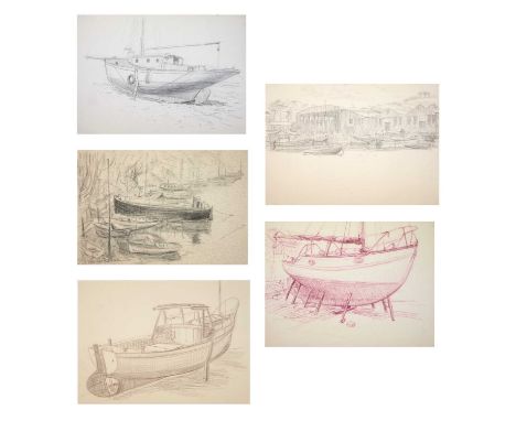 Alec WILES (1924)  Nine studies of mainly Cornish views  Rock, Penryn Harbour I and Penryn Harbour II
Each signed, titled and