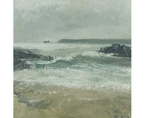 Lesley NINNES (XX-XXI, St Ives Society of Artists) Silver St Ives Bay Oil on primed board
Signed and dated 2016
Artist's labe