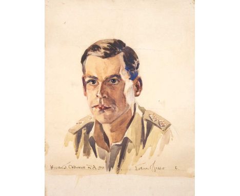 Edward WESSON (1910-1983) Portrait of Royal Artillery Officer  Watercolour, signed and dated 1942, 33 x 25cm.
 
Postage is av