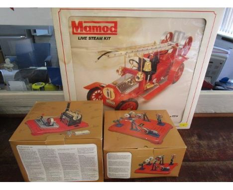 A complete Live Mamod Steam kit, together with a Mamod steam engine SP4 and a Workshop WS1, all boxed 