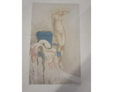 Louis lcart - A signed print depicting a nude female 