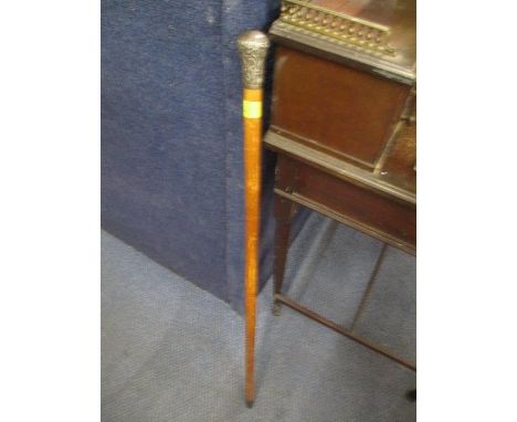 A silver topped walking stick 