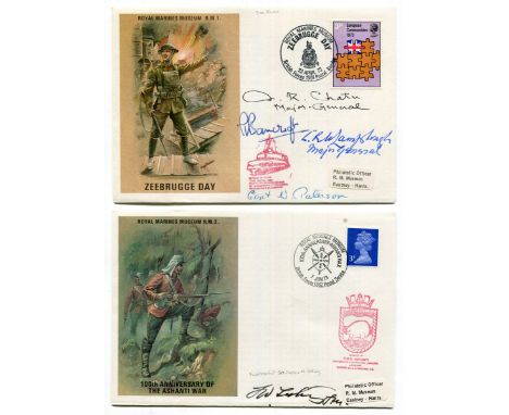 A police theme UK stamp collection in eight albums with stamps, postmark, first day covers special cancellations, signed cove