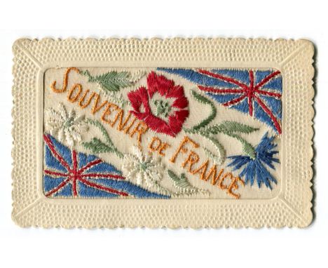 A collection of 14 First World War period woven silk greetings postcards.Buyer’s Premium 29.4% (including VAT @ 20%) of the h