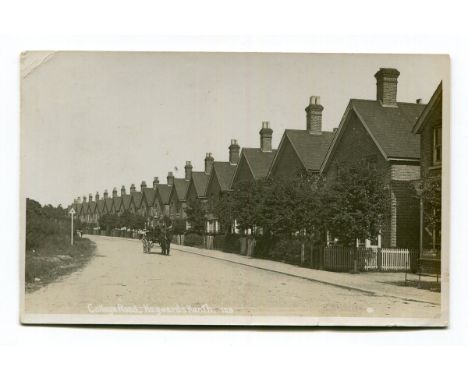 A collection of 26 postcards of Sussex, including photographic postcards titled 'College Road, Haywards Heath', 'Broad Street