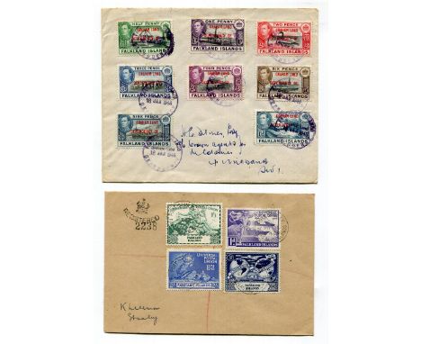 Two albums containing Falkland Islands dependencies British Antarctic Territory covers, from 1946-1980s, including British An
