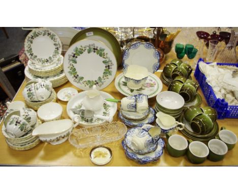 Tea &amp; Coffee - Royal Worcester fine bone china Lavinia pattern tea setting; an Aynsley blue and white porcelain part coff