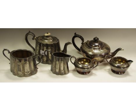 Plated ware - an EPBM three piece tea service; another