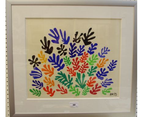 Marc Chagall, after, David and His Harp, coloured print;  Henri Matisse, after, La Gerbe (2)