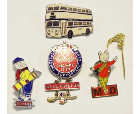 Speedway Supporters Club; West Ham Champs 1937; Rupert MD;Dunlop man; Bedford bus