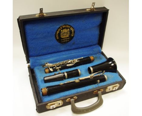 Musical Instruments - a Besson clarinet, cased