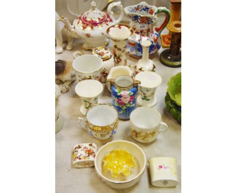 Ceramics - A 19th century Mason’s ironstone jug; various Brown Velvet pattern wares; a 19th century teapot; etc