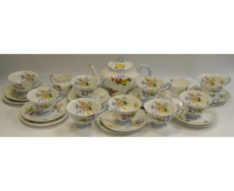 *** Please note amended description *** A Shelley Begonia teapot pattern no. 13427 and a Wild flowers 13668 part service for 