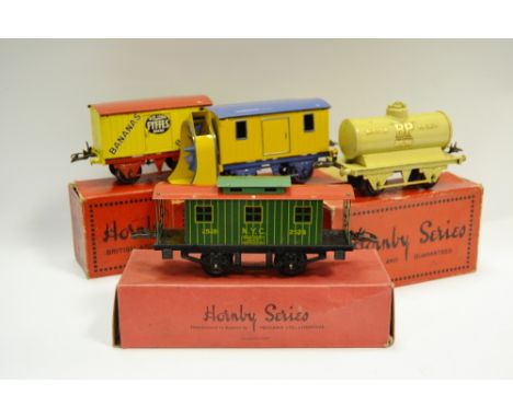 Hornby 0 gauge rolling stock including a RS687, American Caboose, N.Y.C. livery no.2528, (Tank Car 'American Type' box); a RS