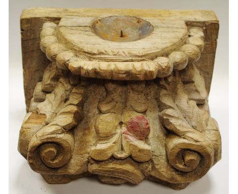 A 19th century architectural fragment softwood pricket stand