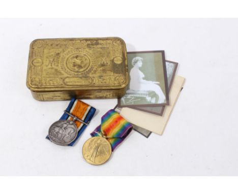 First World War pair - comprising War and Victory medals, named to 220514 PTE. E. F. Bennett. Labour Corps, together with a F