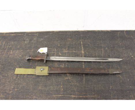 British 1907 pattern Enfield bayonet by Wilkinson, with scabbard and frog